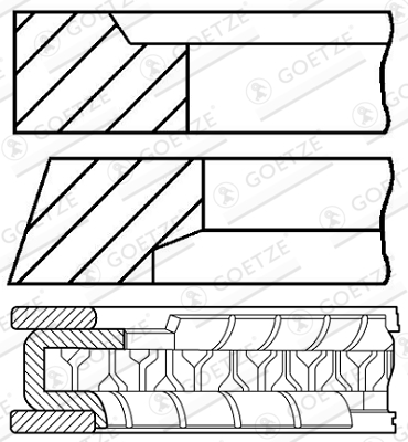 stūmoklio žiedų komplektas - 08-786800-00 GOETZE ENGINE