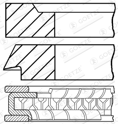 stūmoklio žiedų komplektas - 08-963300-00 GOETZE ENGINE