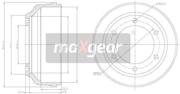 Brake Drum - 19-2304 MAXGEAR