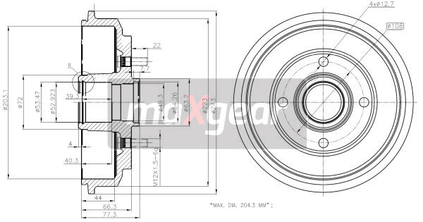 Brake Drum - 19-2316 MAXGEAR
