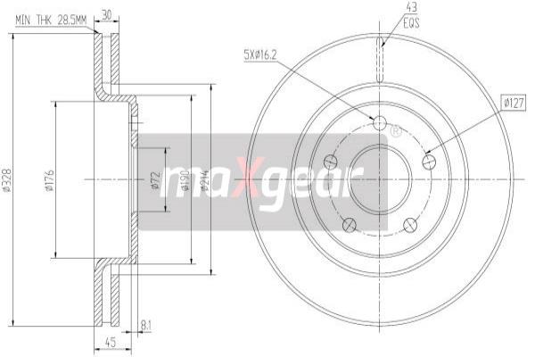 Brake Disc - 19-2323 MAXGEAR