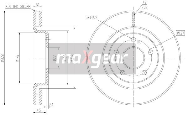 Тормозной диск - 19-2323 MAXGEAR