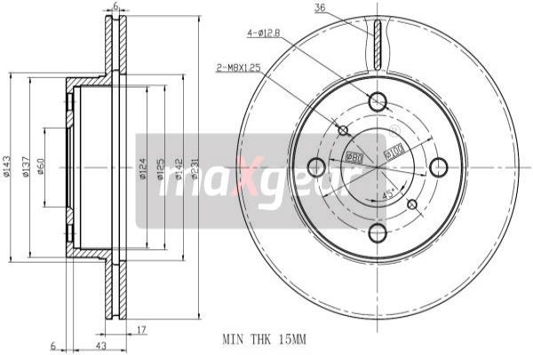 Тормозной диск - 19-2327 MAXGEAR