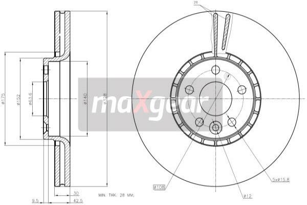 Тормозной диск - 19-2336 MAXGEAR
