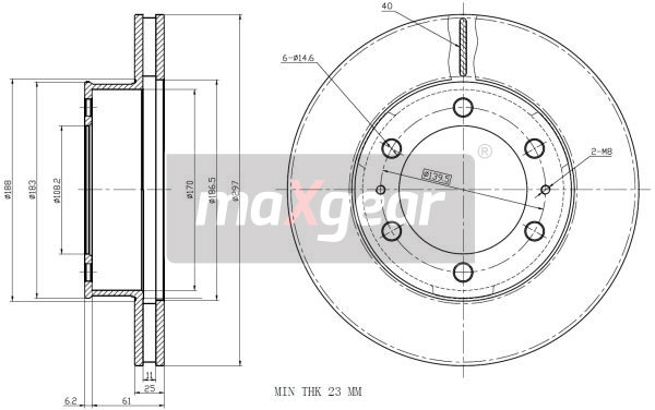 Brake Disc - 19-2350 MAXGEAR