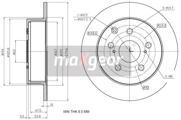 Тормозной диск - 19-2353 MAXGEAR