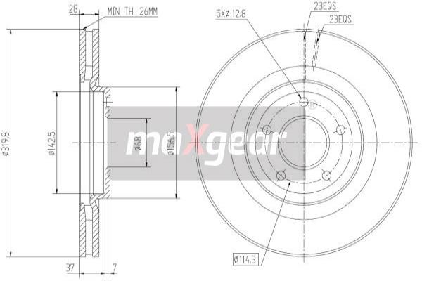 Тормозной диск - 19-2364 MAXGEAR
