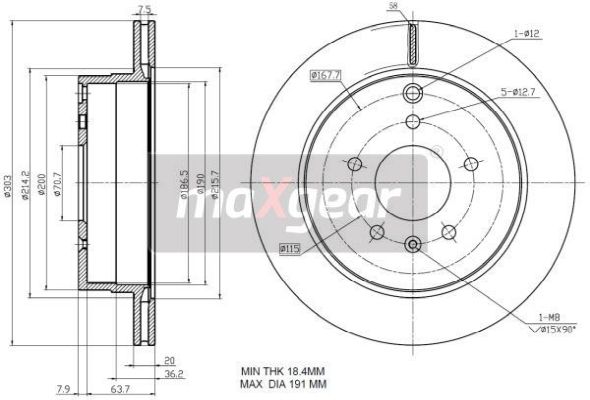 Brake Disc - 19-2370 MAXGEAR