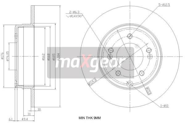 Тормозной диск - 19-2382 MAXGEAR