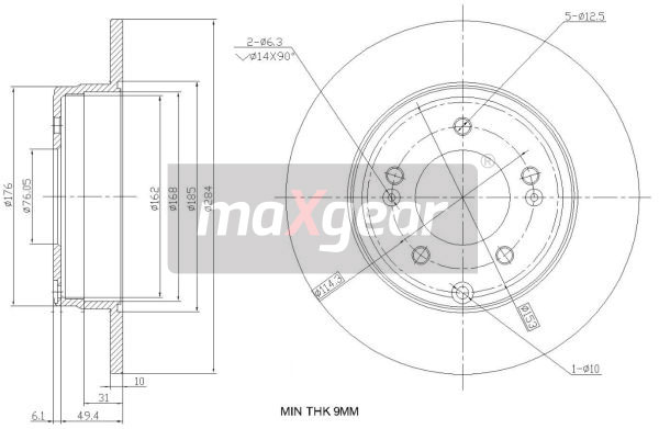 Тормозной диск - 19-2382 MAXGEAR