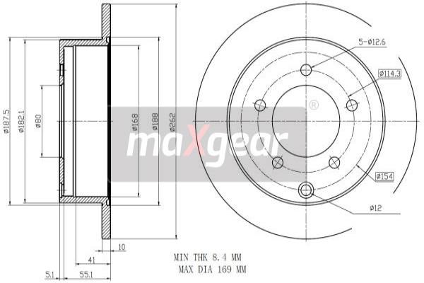 Тормозной диск - 19-2389 MAXGEAR
