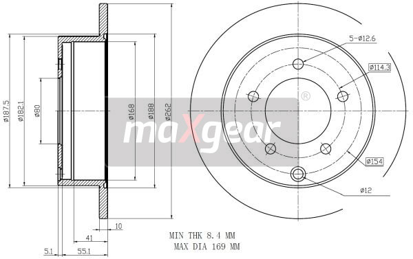 Тормозной диск - 19-2389 MAXGEAR