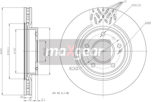 Тормозной диск - 19-2393 MAXGEAR