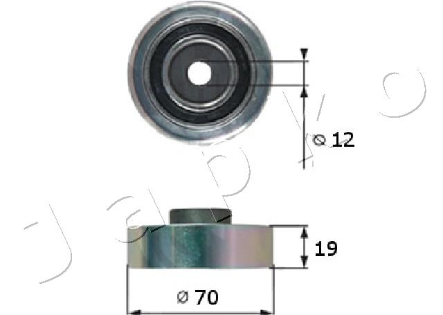 Deflection/Guide Pulley, V-ribbed belt - 129815 JAPKO