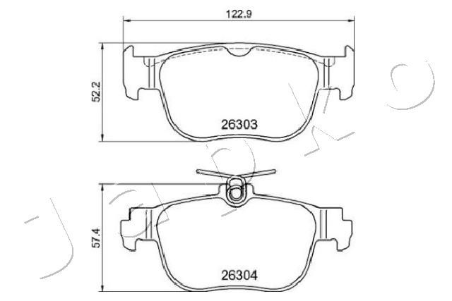 Brake Pad Set, disc brake - 510927 JAPKO