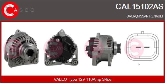Alternator - CAL15102AS CASCO