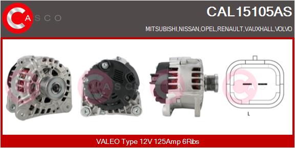 Alternator - CAL15105AS CASCO