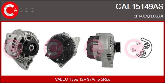 Alternator - CAL15149AS CASCO