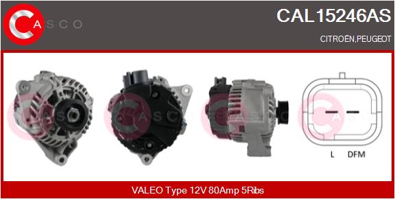 Alternator - CAL15246AS CASCO