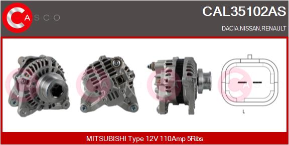 Alternator - CAL35102AS CASCO