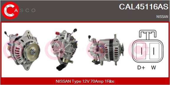 Alternator - CAL45116AS CASCO