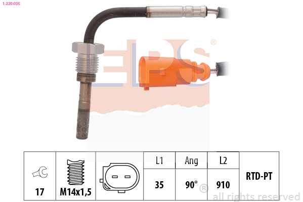 Sensor, exhaust gas temperature - 1.220.035 EPS
