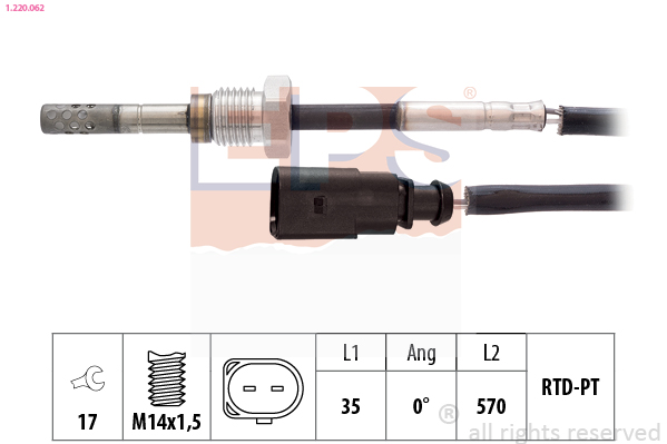 Sensor, exhaust gas temperature - 1.220.062 EPS