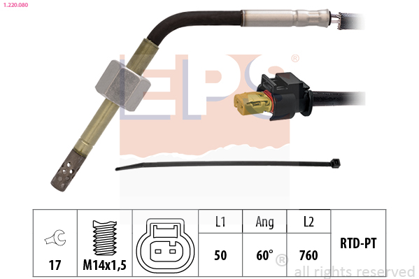 Sensor, exhaust gas temperature - 1.220.080 EPS