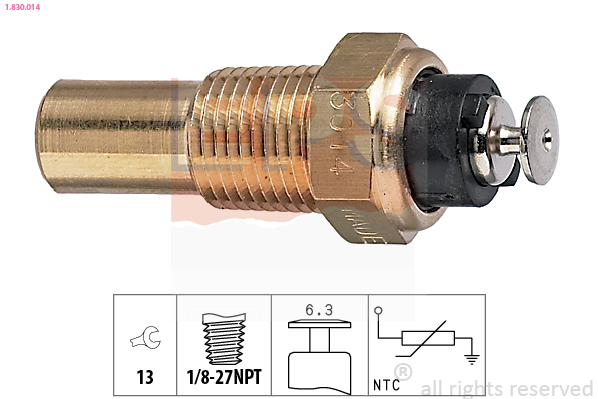 Sensor, coolant temperature - 1.830.014 EPS