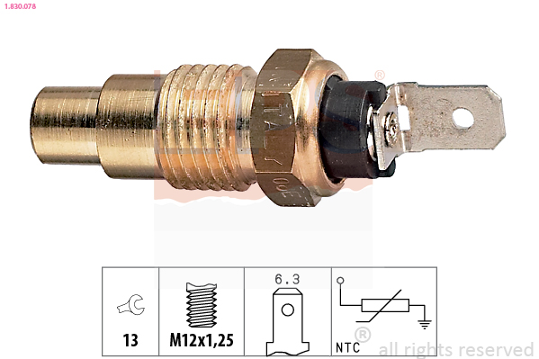 Sensor, coolant temperature - 1.830.078 EPS
