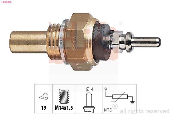 Sensor, coolant temperature - 1.830.088 EPS