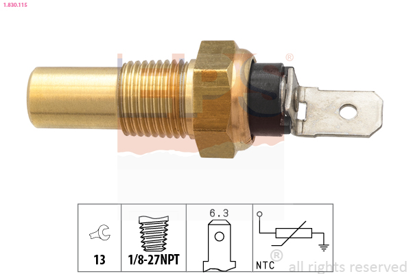 Sensor, coolant temperature - 1.830.115 EPS