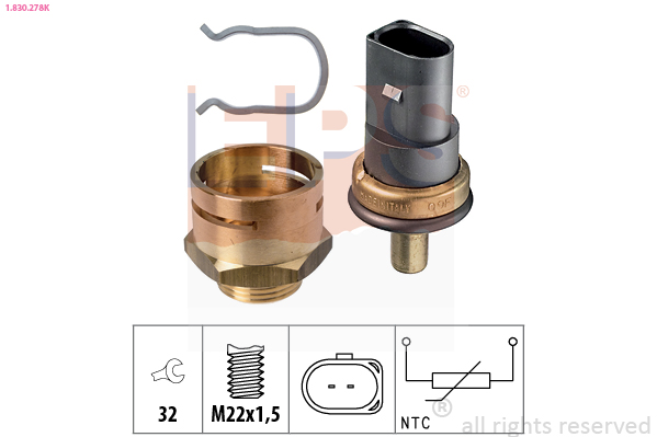 Sensore, Temperatura refrigerante - 1.830.278K EPS