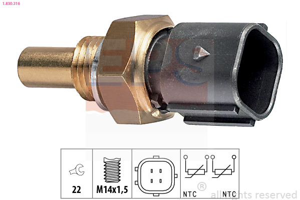Sensore, Temperatura refrigerante - 1.830.316 EPS
