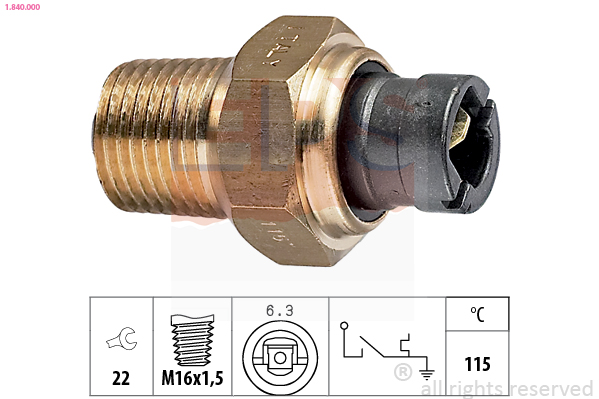 Temperature Switch, coolant warning lamp - 1.840.000 EPS