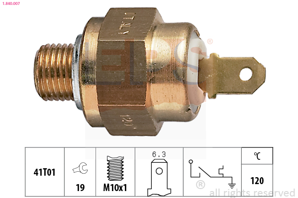 Temperature Switch, coolant warning lamp - 1.840.007 EPS