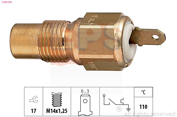 Temperature Switch, coolant warning lamp - 1.840.030 EPS
