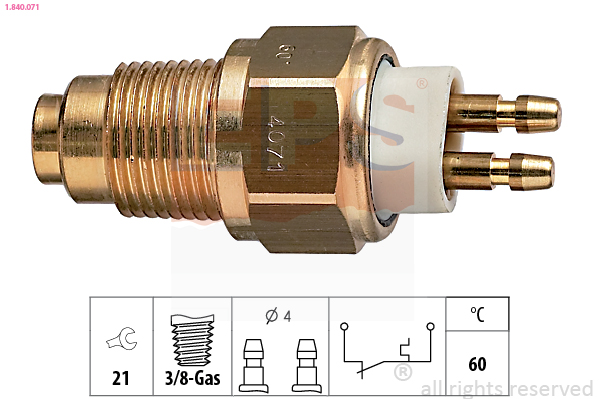 Temperature Switch, coolant warning lamp - 1.840.071 EPS
