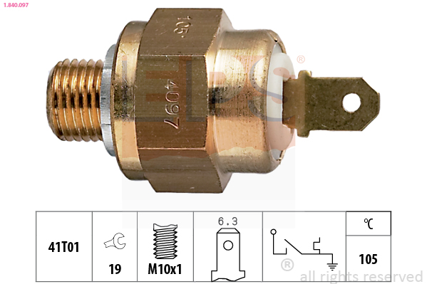 Temperature Switch, coolant warning lamp - 1.840.097 EPS