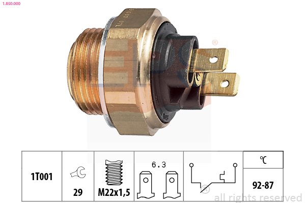 Termocontatto, Ventola radiatore - 1.850.000 EPS