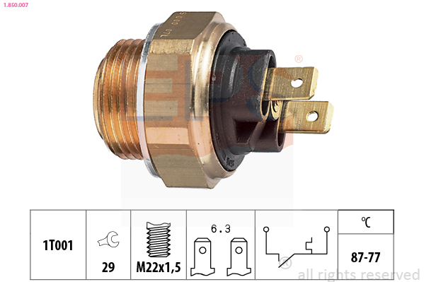 Temperature Switch, radiator fan - 1.850.007 EPS