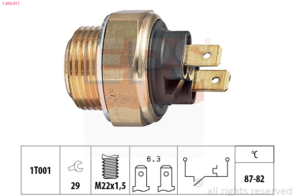 Temperature Switch, radiator fan - 1.850.017 EPS