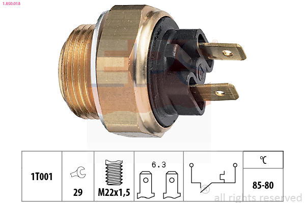 Temperature Switch, radiator fan - 1.850.018 EPS