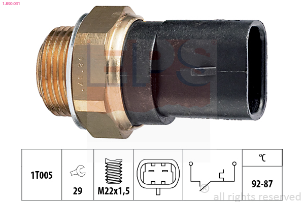 Temperature Switch, radiator fan - 1.850.031 EPS