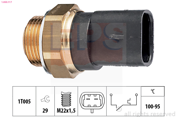 Temperature Switch, radiator fan - 1.850.117 EPS