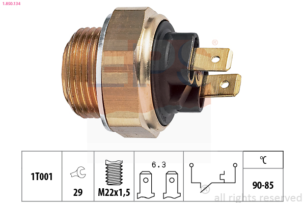 Temperature Switch, radiator fan - 1.850.134 EPS