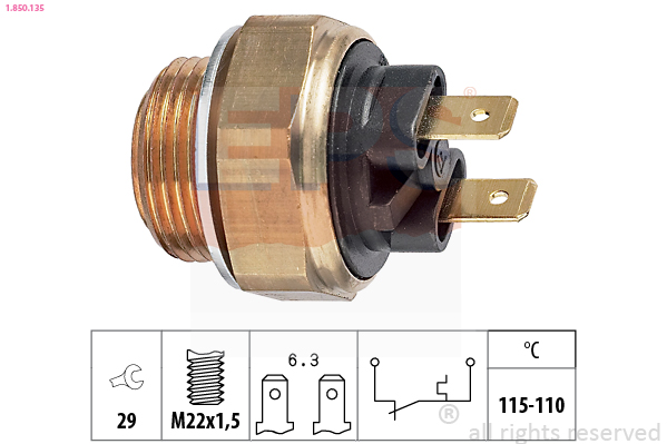 Temperature Switch, radiator fan - 1.850.135 EPS