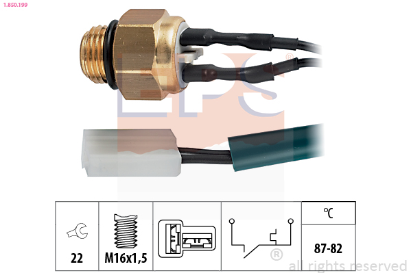 Temperature Switch, radiator fan - 1.850.199 EPS