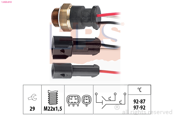Temperature Switch, radiator fan - 1.850.610 EPS