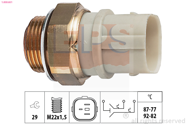 Temperature Switch, radiator fan - 1.850.651 EPS
